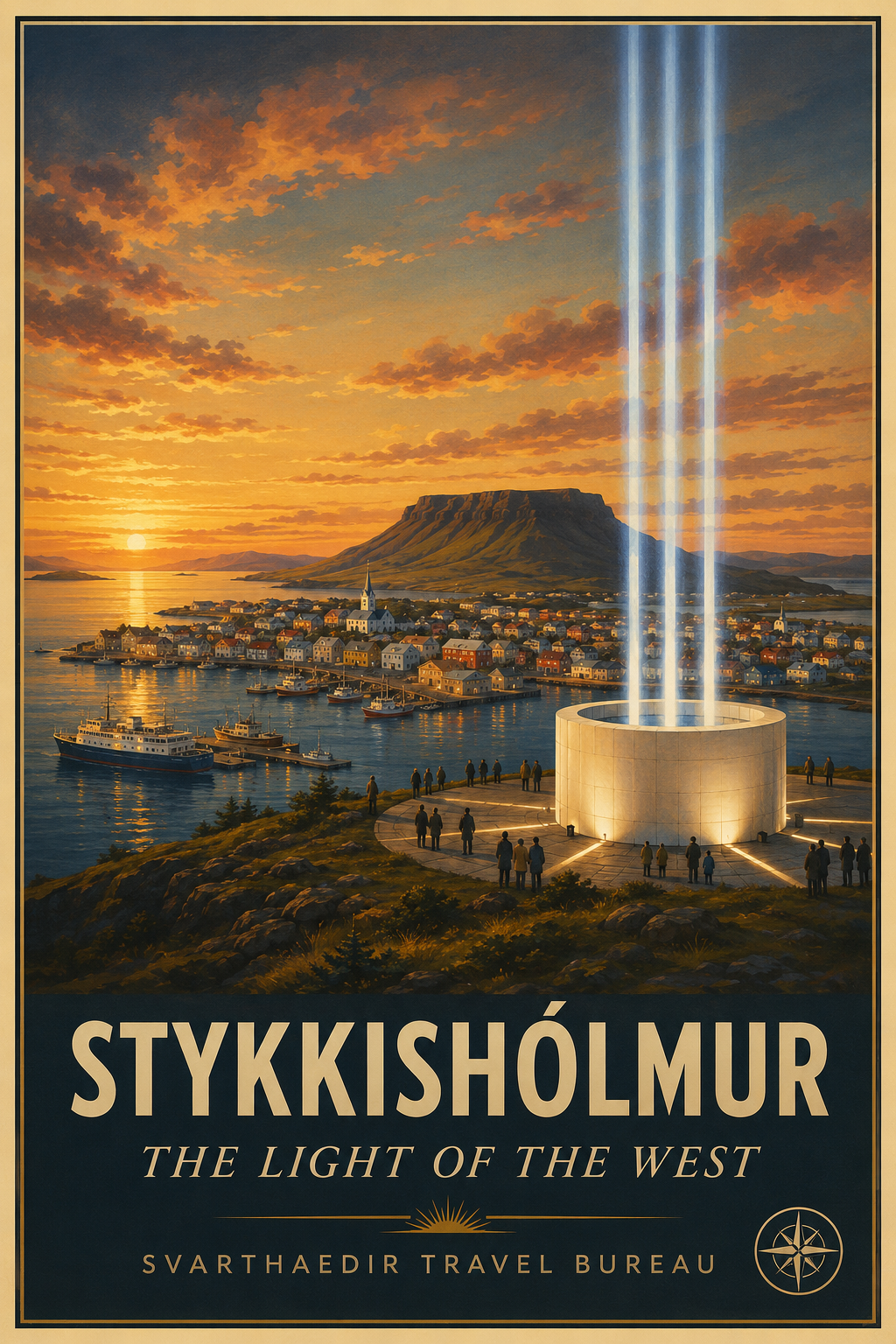 Stykkisholmur harbor beneath the Light of the West